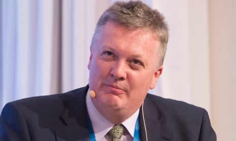 A photo of Huw Pill, now chief economist at the Bank of England, speaking at a conference in 2015.
