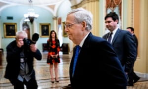 Mitch McConnell, the Senate majority leader, has said he will only bring gun control legislation to the vote if Donald Trump has indicated he backs it.