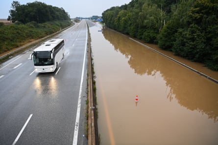 A flooded motorway near Chartres, central France.