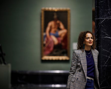 Slimani roaming the museum.