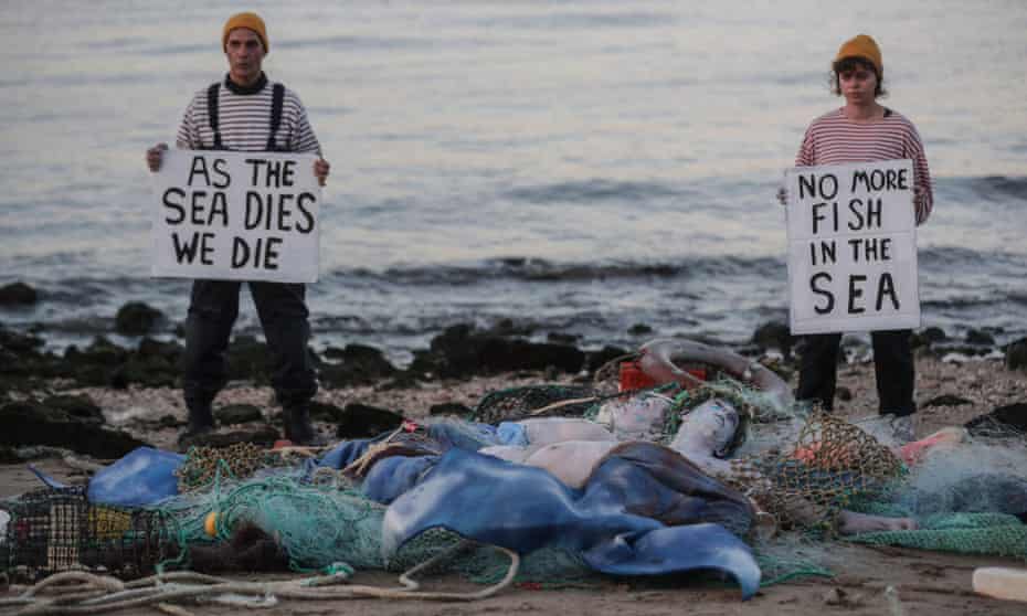 Ocean Rebellion activists in Lisbon as UN declares ocean emergency.