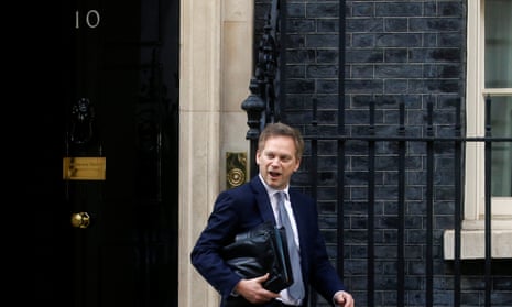 Grant Shapps leaves a meeting at 10 Downing Street on 12 March.