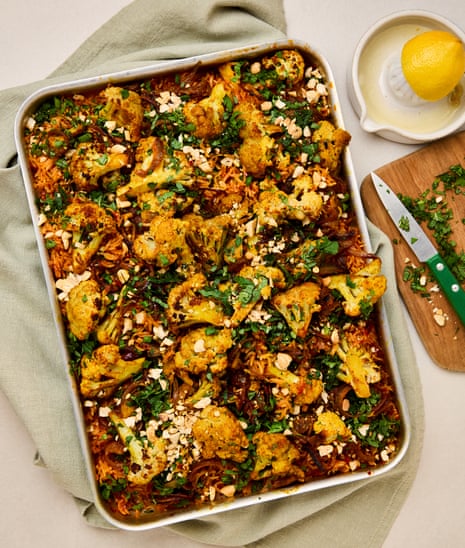 Meera Sodha's vegan recipe for roast cauliflower with harissa