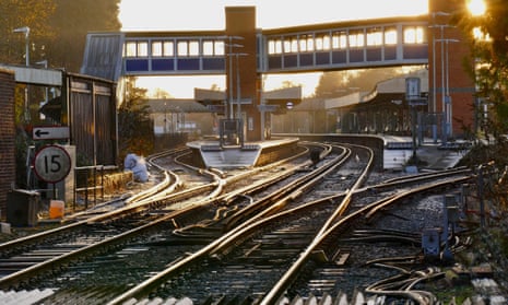 Brockenhurst railway station in Hampshire, England, lies deserted during a train strike.