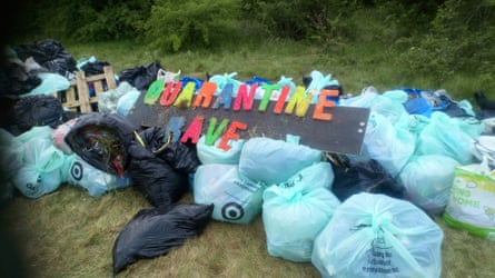 It took 40 volunteers nine hours and 400 bin bags to clean up at Daisy Nook.