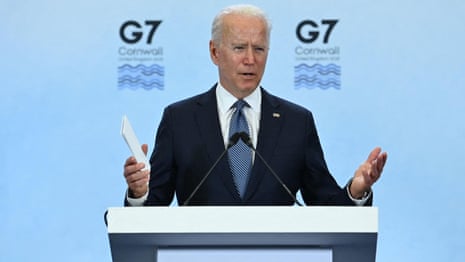 G7: Biden says democracies in 'contest with autocrats' as G7 summit ends – video