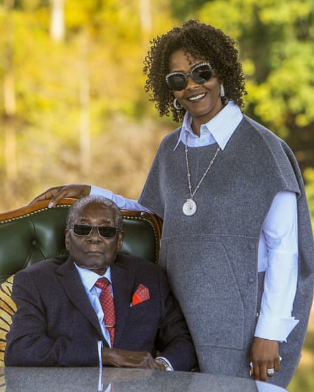 Grace Mugabe posed for pictures with her 94-year-old husband.