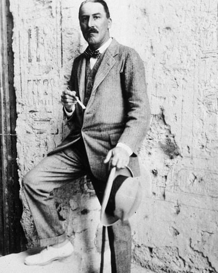 Howard Carter at the entrance to an Egyptian archaeological site in 1923.