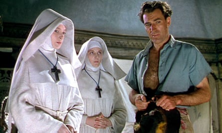 Deborah Kerr, left, Kathleen Byron and David Farrar in Black Narcissus (1947).