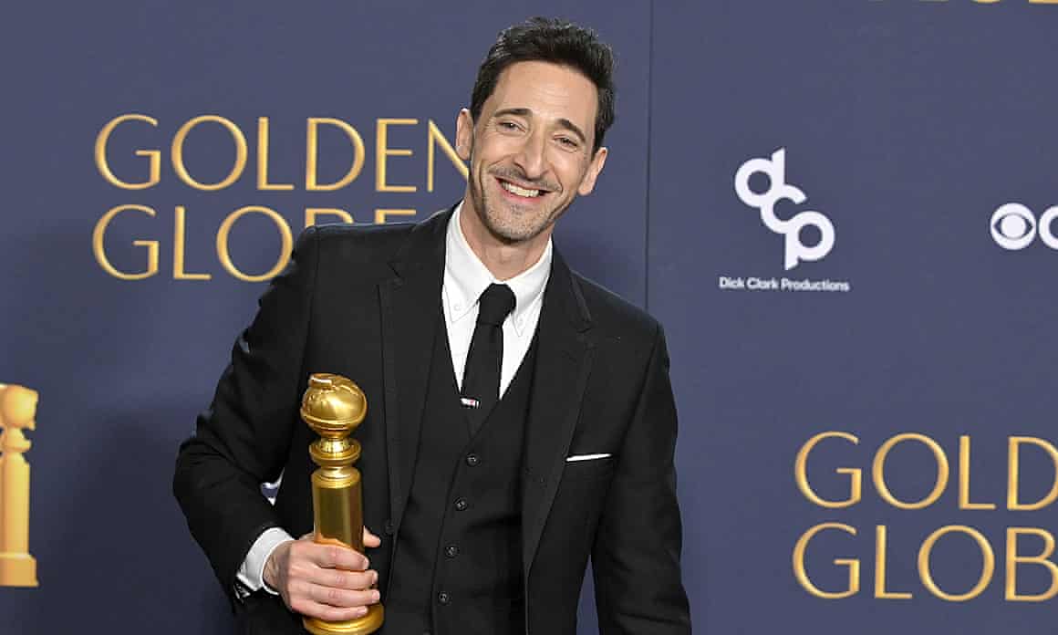 Adrien Brody, winner of the Golden Globe for best performance by a male actor in a motion picture – drama