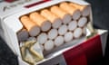 Closeup of a packet of cigarettes