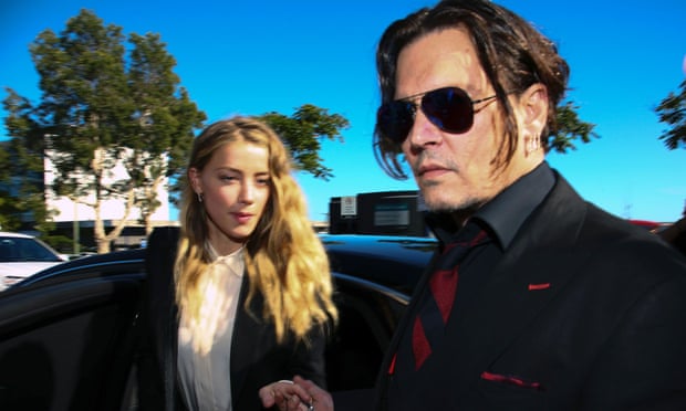 Amber Heard and Johnny Depp arrive at a Gold Coast court in 2016