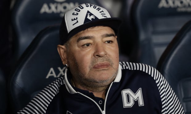 Diego Maradona pictured in March 2020