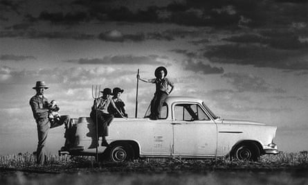 Robert Webb with his four sons and their 1959 Holden ute
