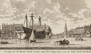 The print by Hendrik de Leth shows the slave ship docked in Amsterdam.