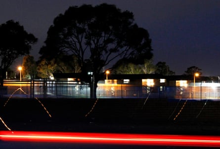 A long exposure of lights at night in the centre
