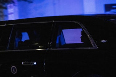First Lady Melania Trump evacuates the the Washington Hilton in the Presidential Motorcade during The White House Correspondents’ Dinner after gun shots rang out on April 25, 2026 in Washington, DC.