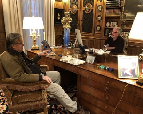 Jeffrey Epstein speaking to US political strategist Steve Bannon.