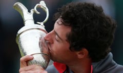 Rory McIlroy kisses the Claret Jug after winning at Royal Liverpool in 2014
