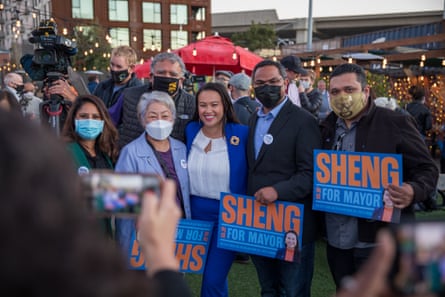 Sheng Thao, the new mayor of Oakland, at a kick-off event for her campaign