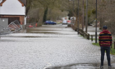 Flooded roads in Upton-upon-Severn.