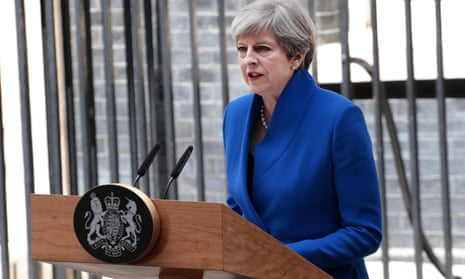 Theresa May addresses the media in Downing Street on 9 June 2017, in the wake of the Conservatives losing their parliamentary majority. 