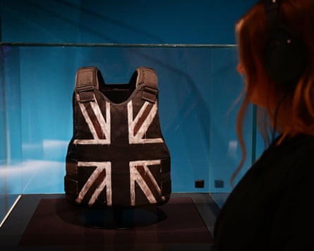 Immersive … Stormzy’s 2019 Glastonbury vest, designed by Banksy, at the V and A East.