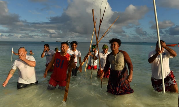 Fishing, south Pacific style, in Tuvalu