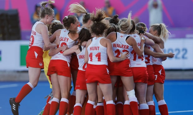 England players celebrate after their dramatic shootout win over New Zealand.