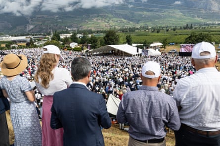 Huge crowd of people outdoors