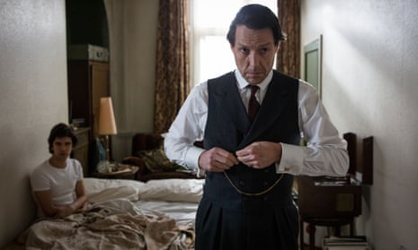 Ben Wishaw as Norman Scott, left, and Hugh Grant as Jeremy Thorpe in A Very English Scandal