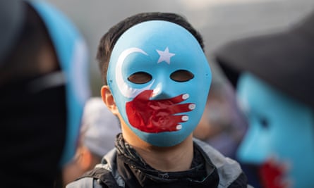 A pro-Uighur rally in Hong Kong in 2019.