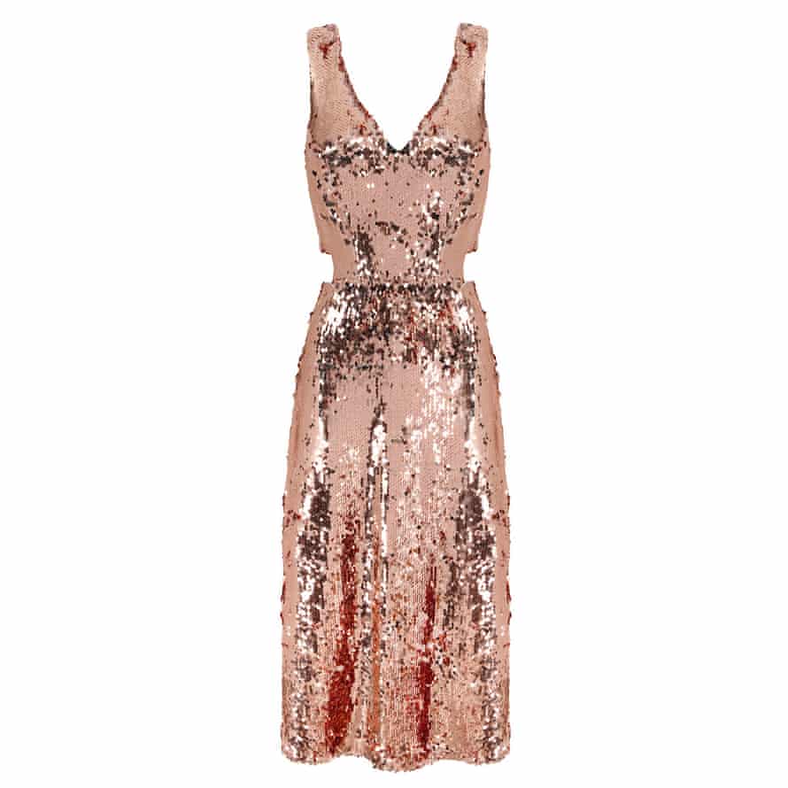 Rose sequin sleeveless dress