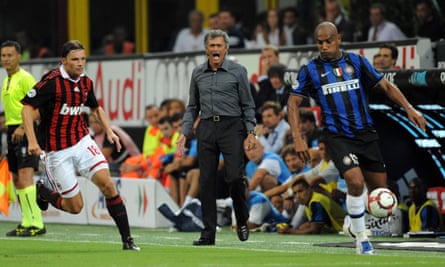 José Mourinho enjoying himself at Inter in 2009.