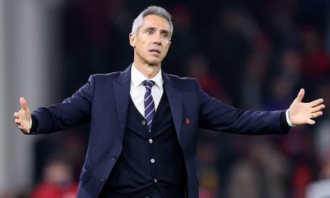 Paulo Sousa during Poland’s World Cup qualifier against Albania in October.