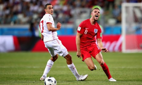England’s Jordan Henderson had more touches and made more passes than any other player against Tunisia.