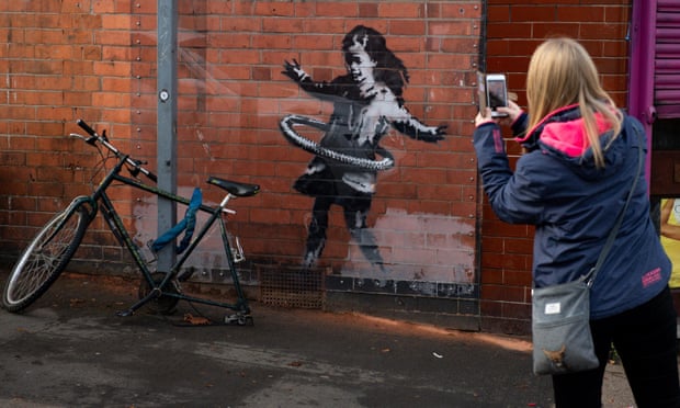 The Banksy appeared on the side of a building in Rothesay Avenue in October last year