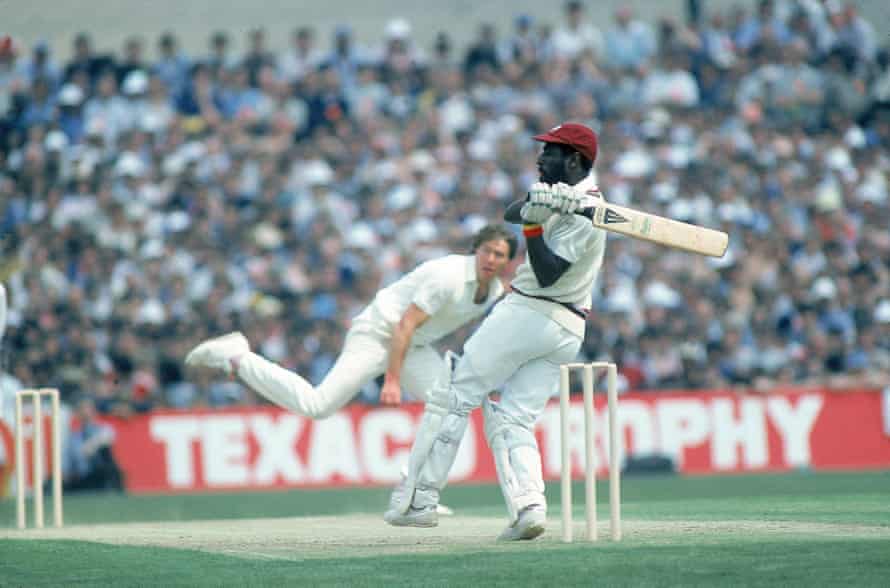Viv Richards, possibly the greatest batsman of all time, dispatches an England bowler for four in 1984.