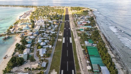 Aerial shot of Funafuti, Tuvalu. Drone Image.