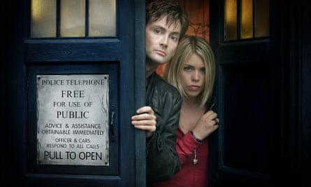 David Tennant as the Doctor and Billie Piper as Rose in Doctor Who in 2005.