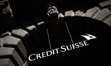Credit Suisse sign at its headquarters in Zurich