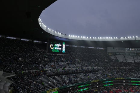 Rain at the Azteca Stadium