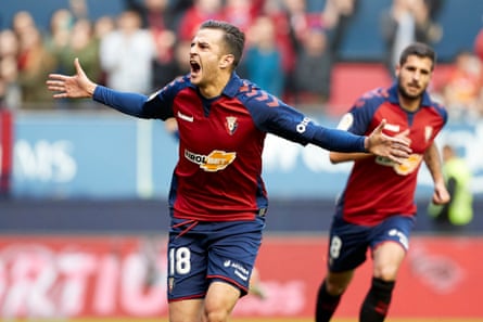 Juan Villar celebrates his goal against Alavés