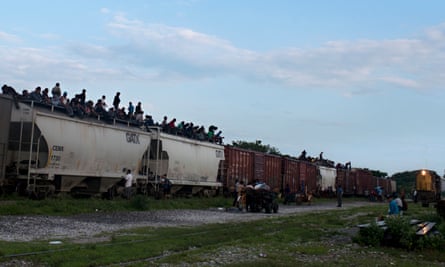 Central American migrants used to travel on top of freight trains, known as the Beast, which leave from Arriaga.