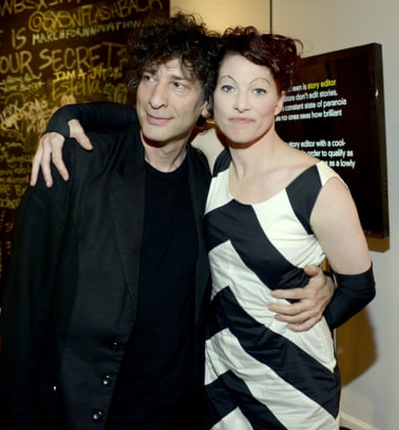 With her husband, the fantasy novelist Neil Gaiman.