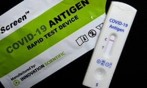 A rapid antigen test showing a negative result