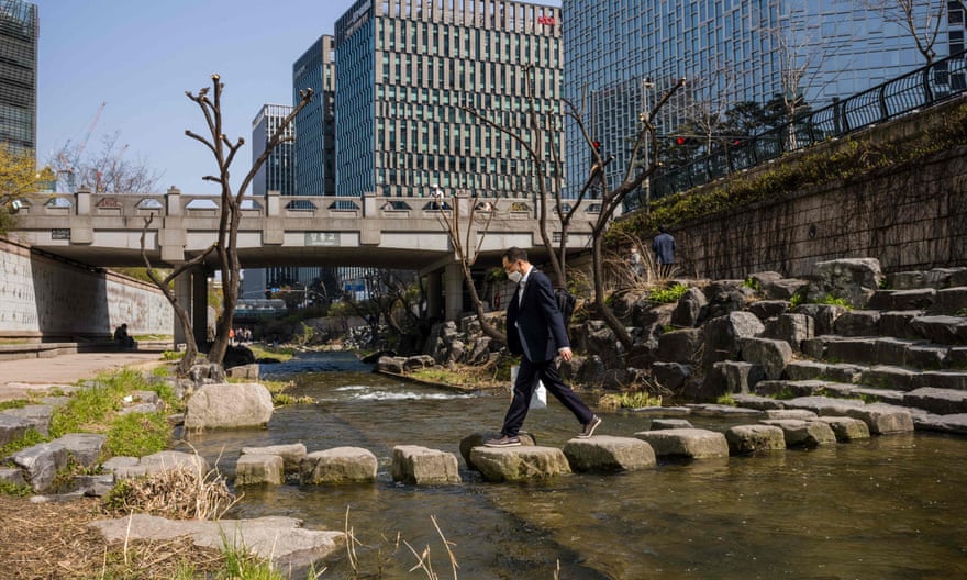 Powerful cooling effect … the revived Cheonggyecheon River in Seoul; the project cost $900m.