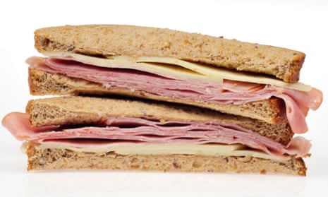 A ham and cheese sandwich