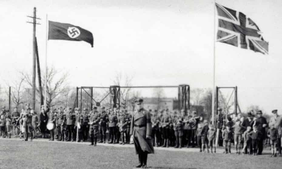 Pupils and staff at the Napola in Ballenstedt prepare for a football match with a public school team from the UK, spring 1937.