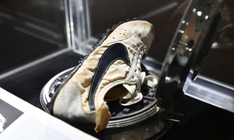 The Nike ‘Moon Shoes’ were bought by Canadian investor Miles Nadal for $437,500 at Sotheby’s in New York. 